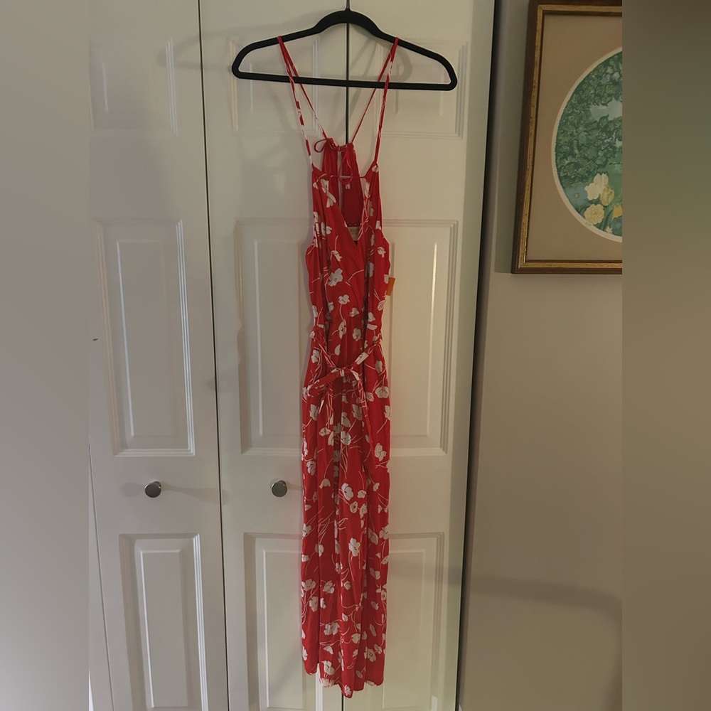 Meave Anthropologie Women's Sz 2P Andros Floral Flower Printed Jumpsuit - NWT